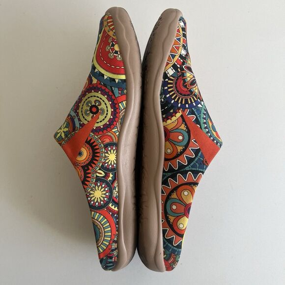 Uin Blossom Malaga Women's Slip On Mules Boho Floral Colorful Canvas Size 8.5 - Picture 6 of 9